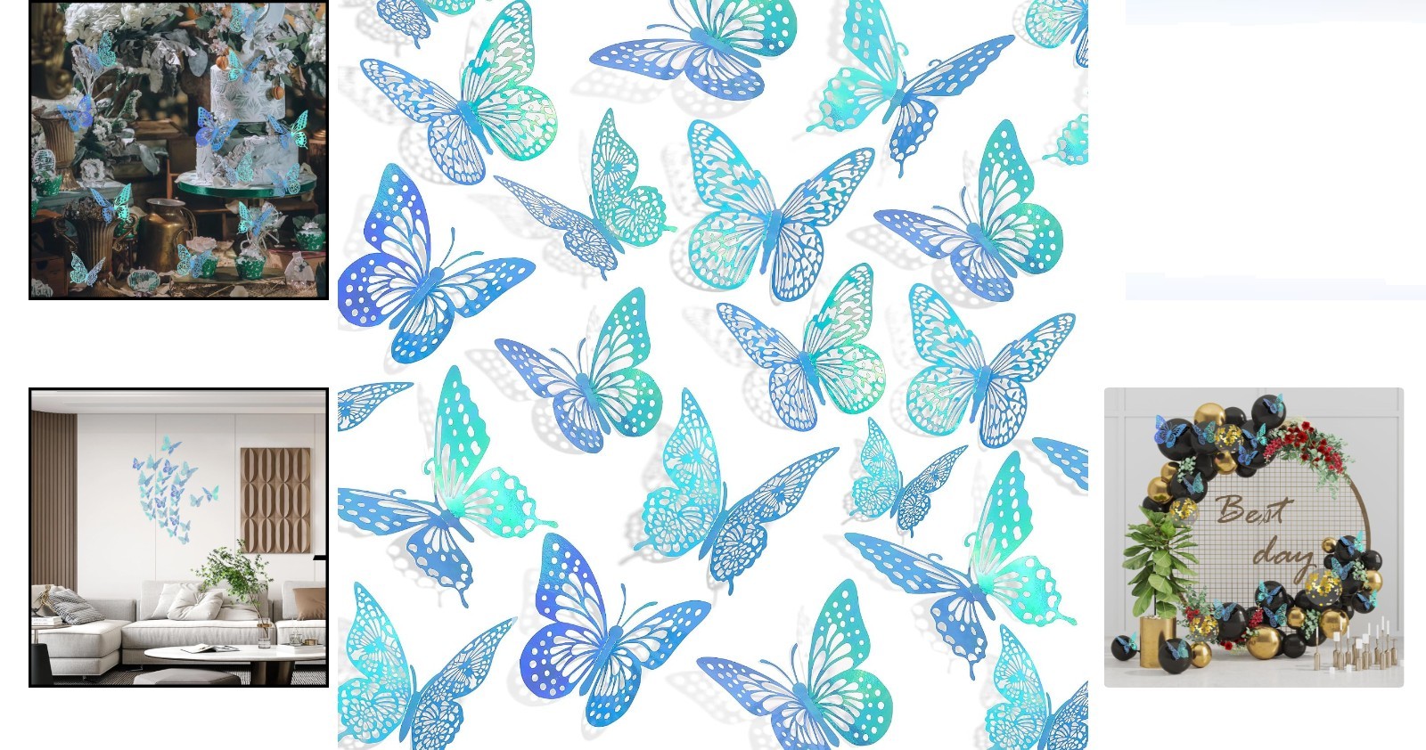 Gorgeous 3D Metallic Butterfly Wall Stickers – 48 Pcs for Kids & Celebrations
