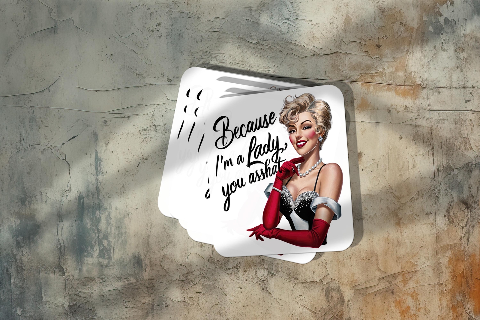 Sarcastic Pinup Girl Sticker – Weatherproof Vinyl for Laptops & Water Bottles