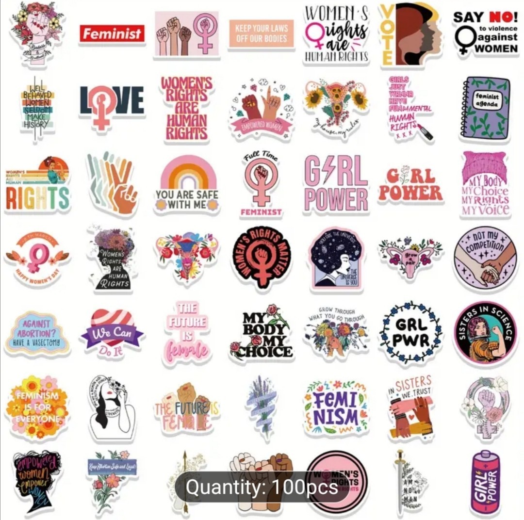 20 PCS Feminist Feminism Womens Girls Rights Power Stickers 2nd Set BRAND NEW