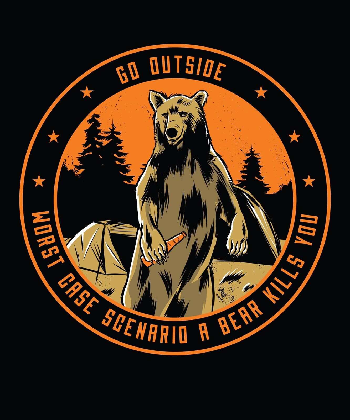 Go Outside Bear Sticker Decal