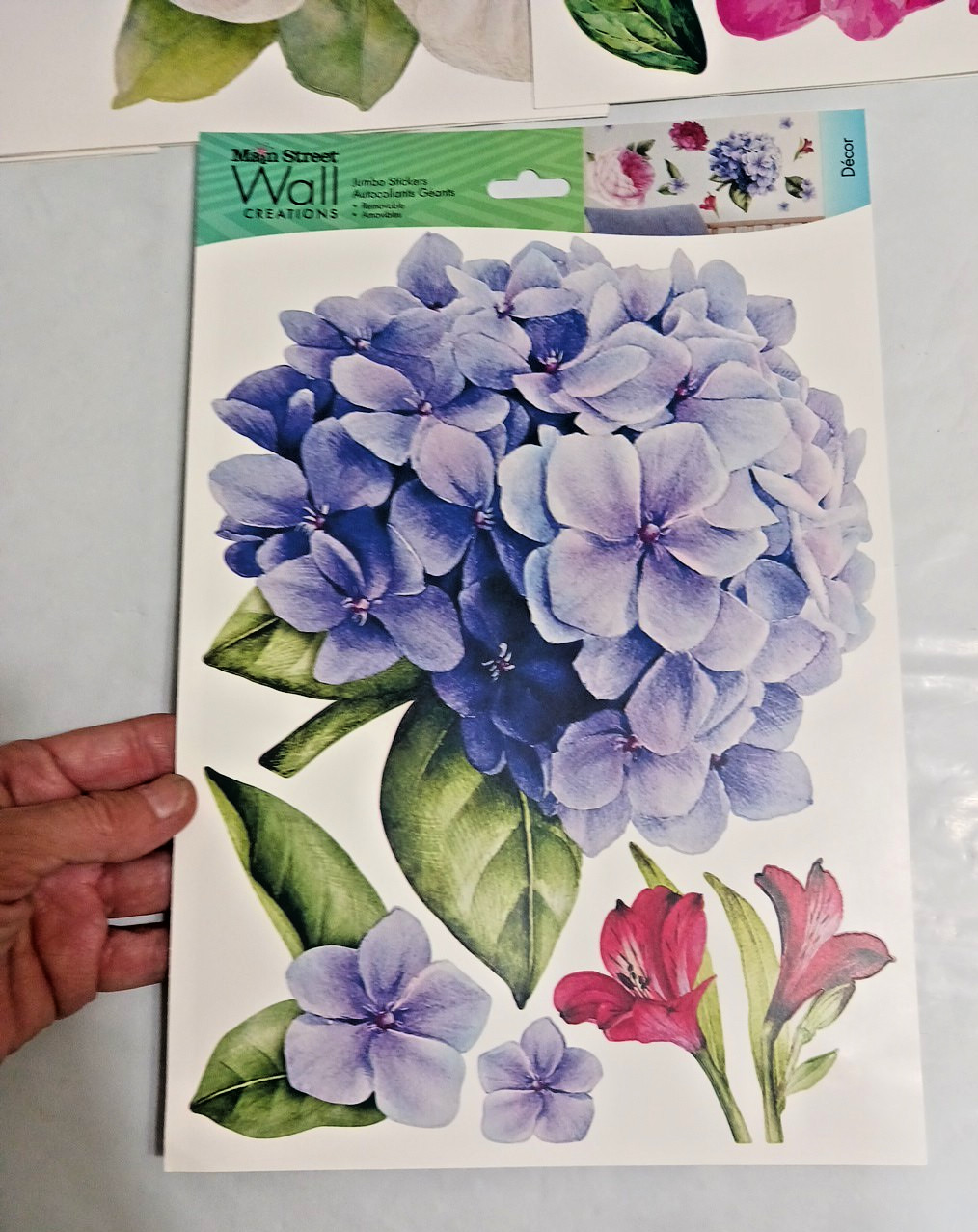 Jumbo wall stickers Large flowers decals roses lilac cactus. you get all 6 packs