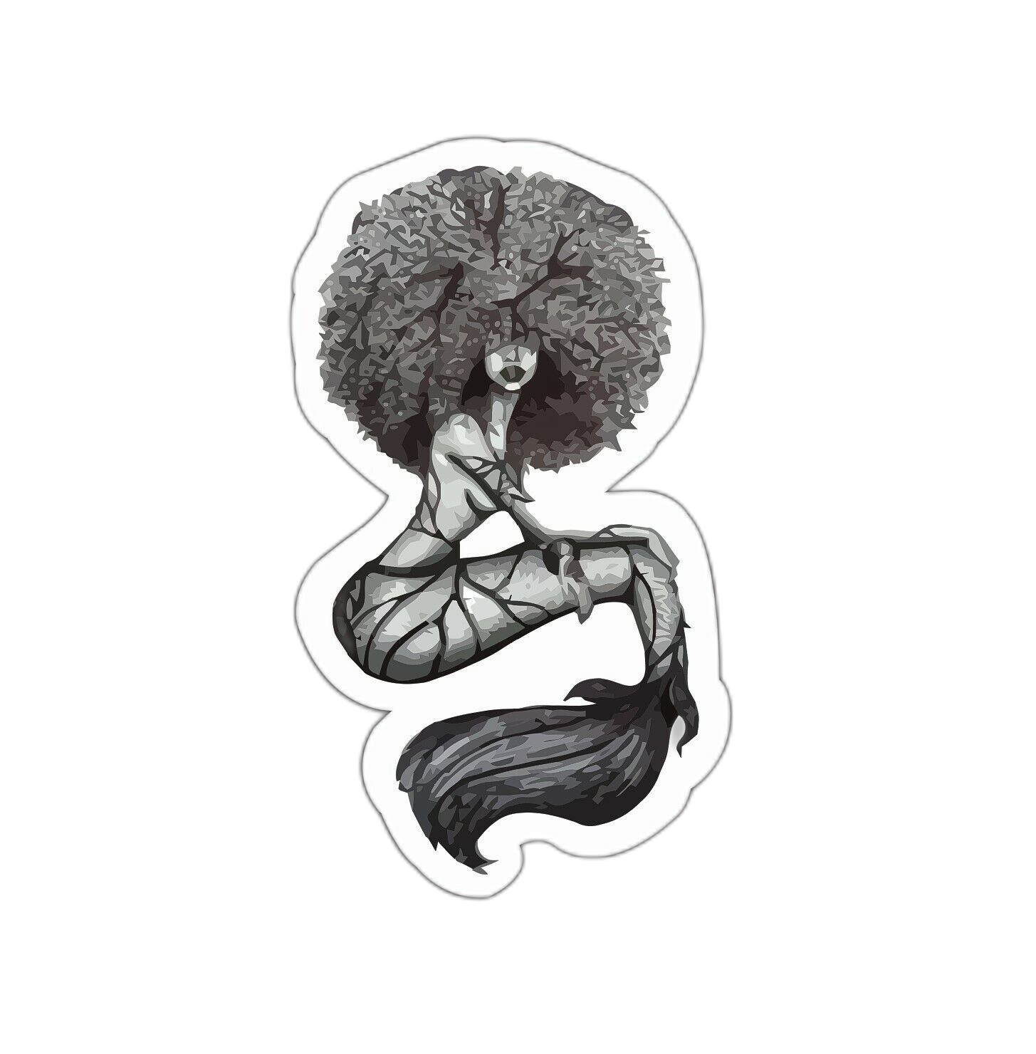 Mermaid Sticker Decal Natural Hair