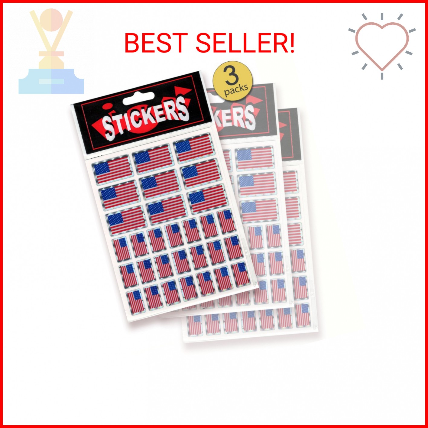 US Flag Stickers – 90 America Stickers Small American Flag Sticker Sheets USA Fl