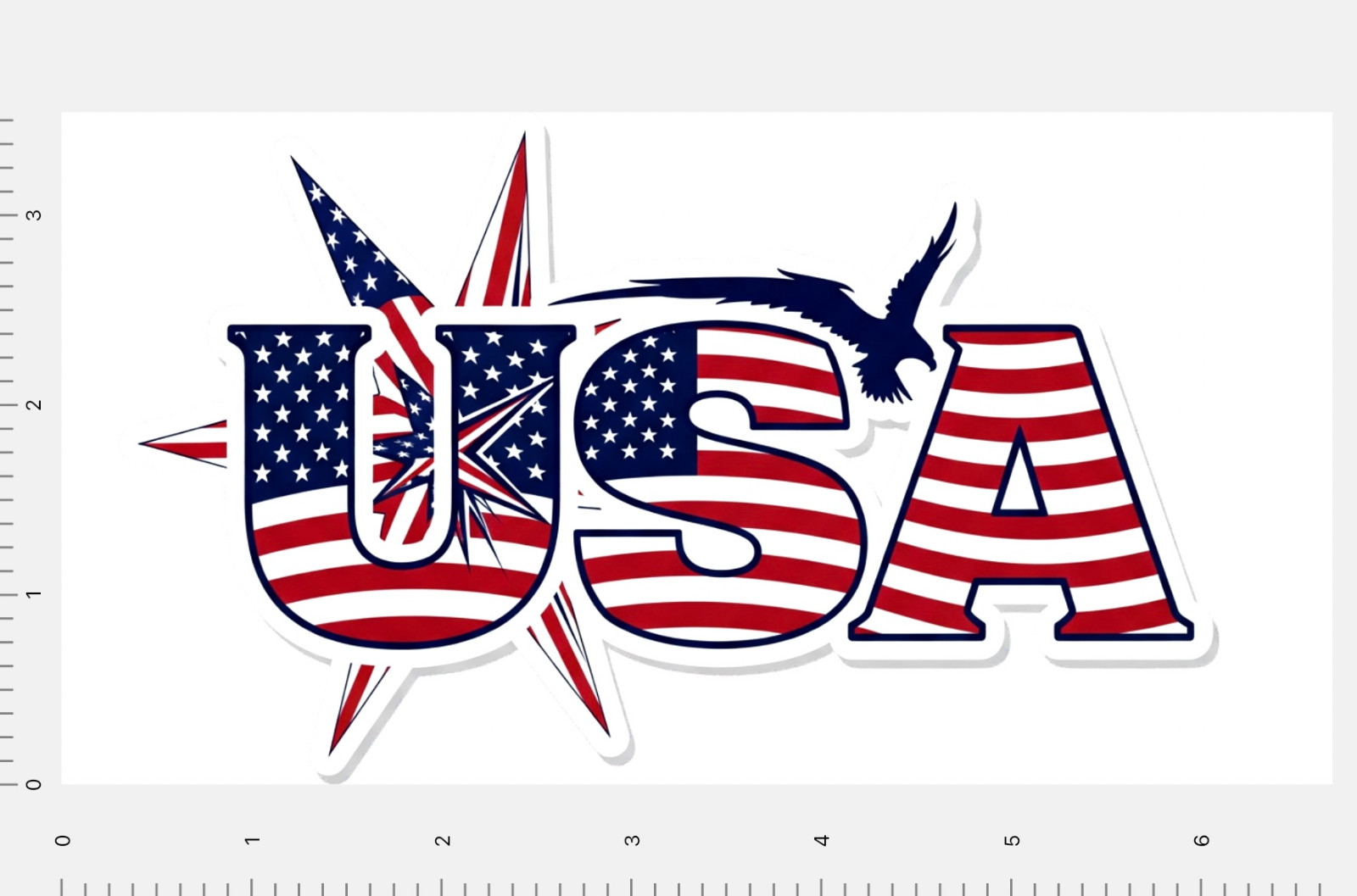 United States of America Custom Sticker 4" x 7" Sheet Stars Stripes Eagle US USA
