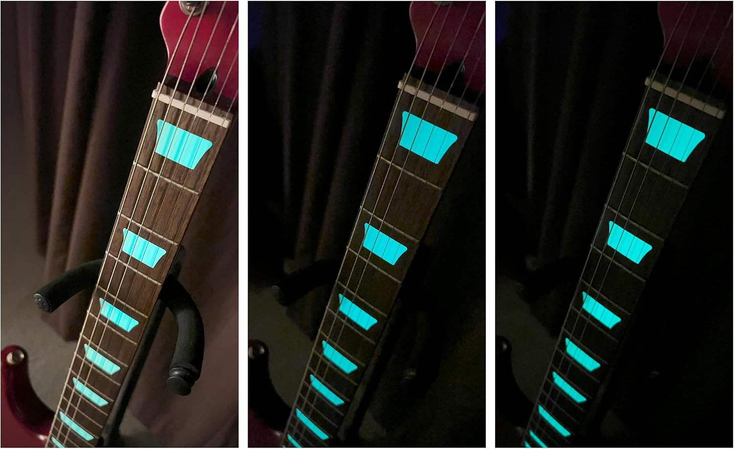 Trapezoid Glow in the Dark Guitar Fingerboard Fret Markers Inlay Fit Les Paul SG