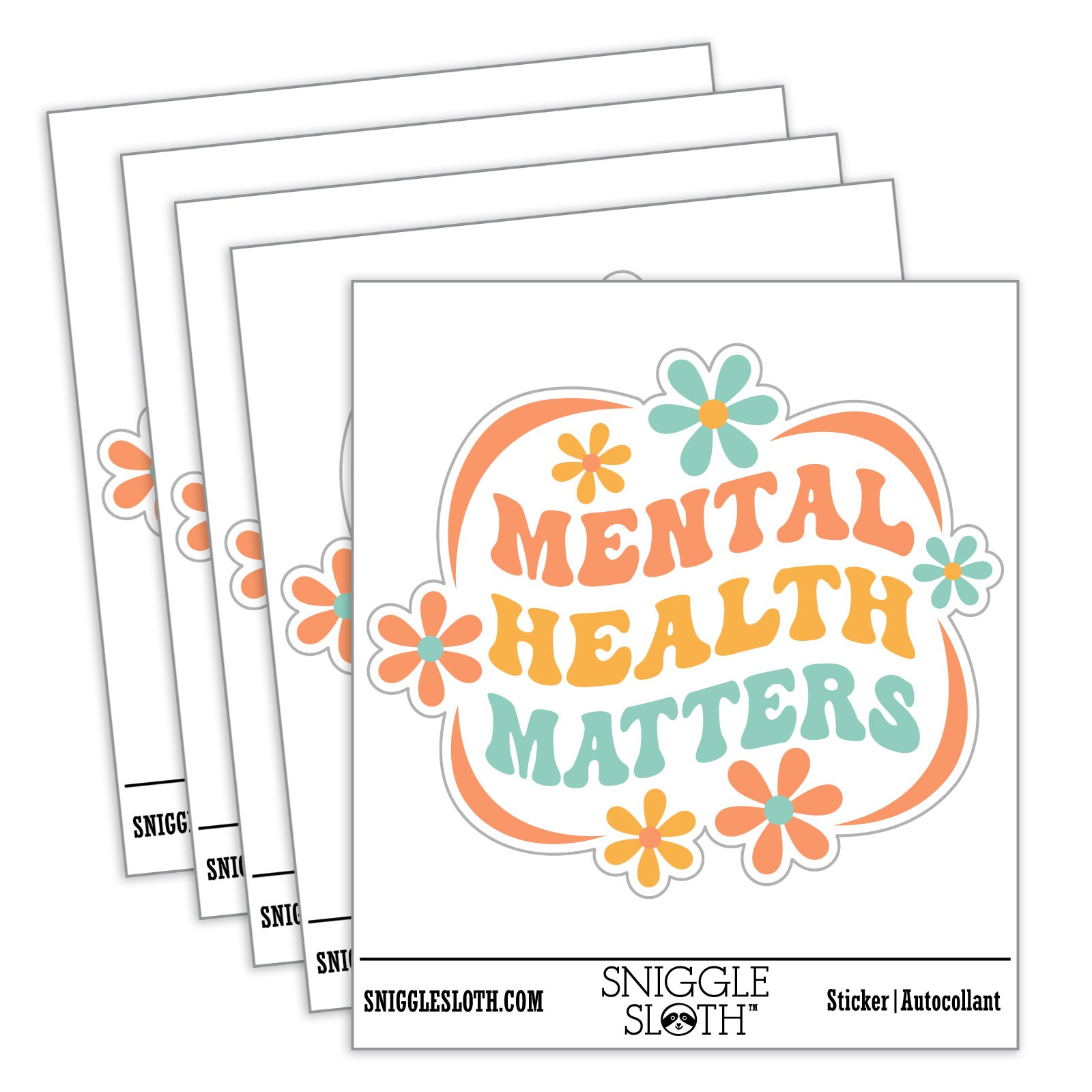 Mental Health Matters Waterproof Vinyl Decal Sticker Set – 5 Pack
