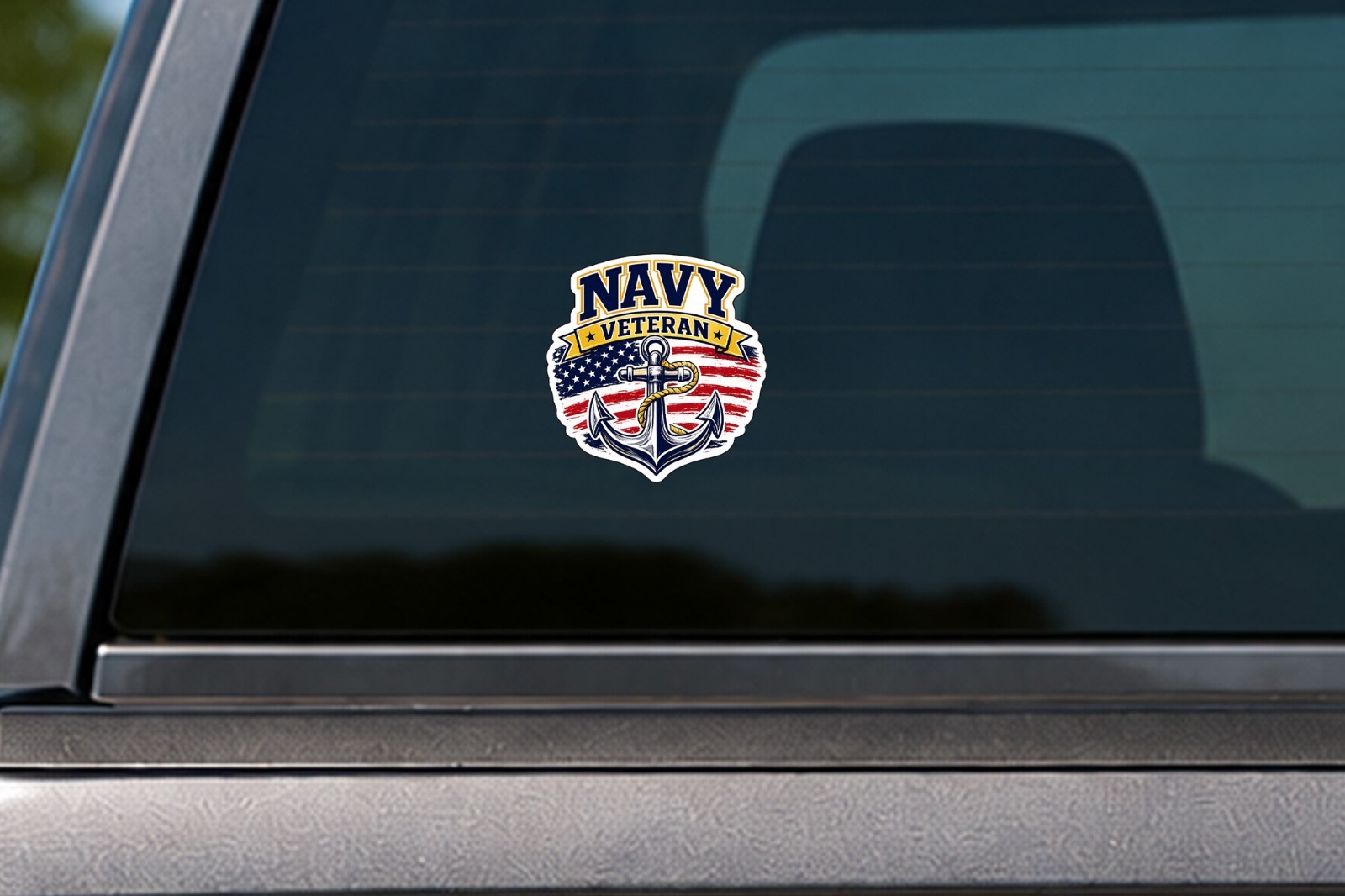 Navy Veteran Anchor Decal Sticker Set of 2 Weather Res. Car Laptop Window