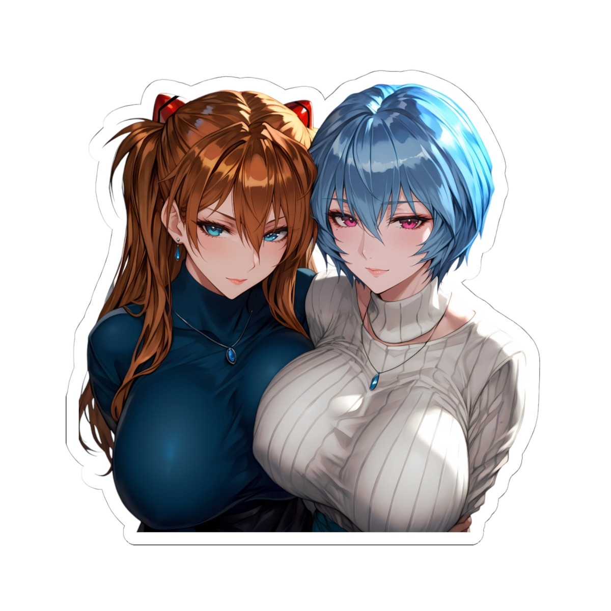 Cute Waifu Anime Sticker (BuyMoreFromMyShopSaveMore) Rei Asuka Fan Art
