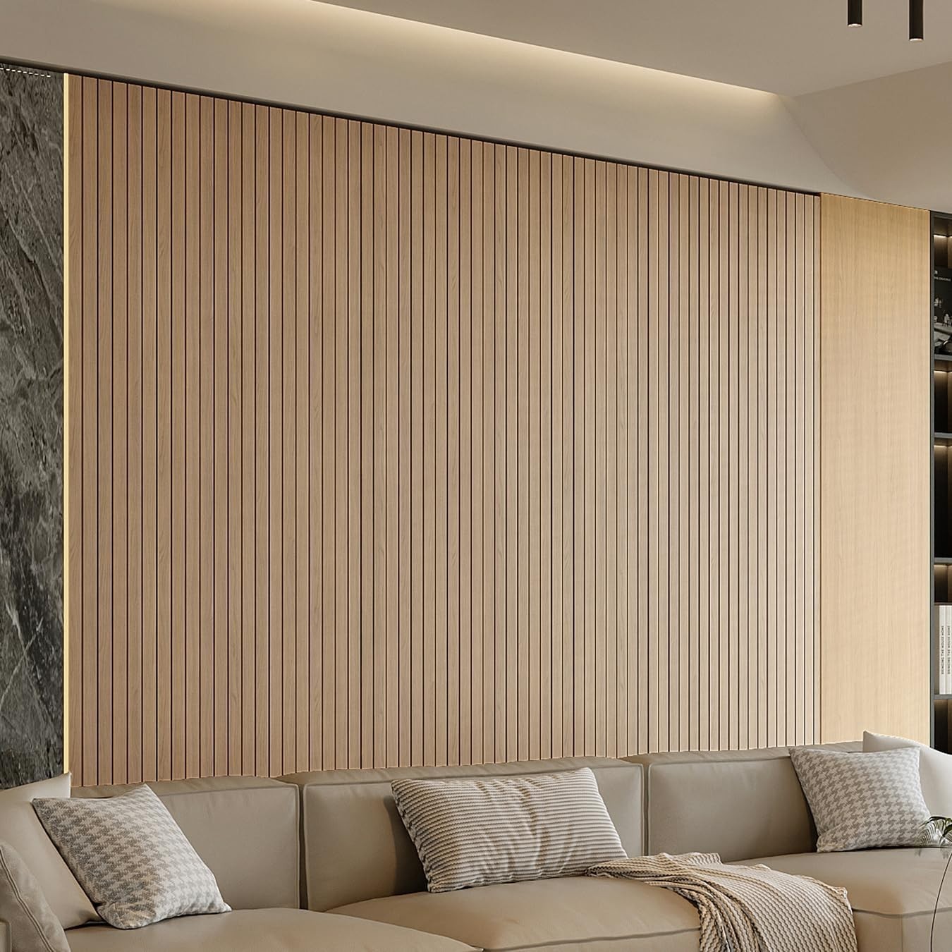Self-Adhesive Faux Oak Wood Wall Panel – 3D Design for Style & Soundproofing