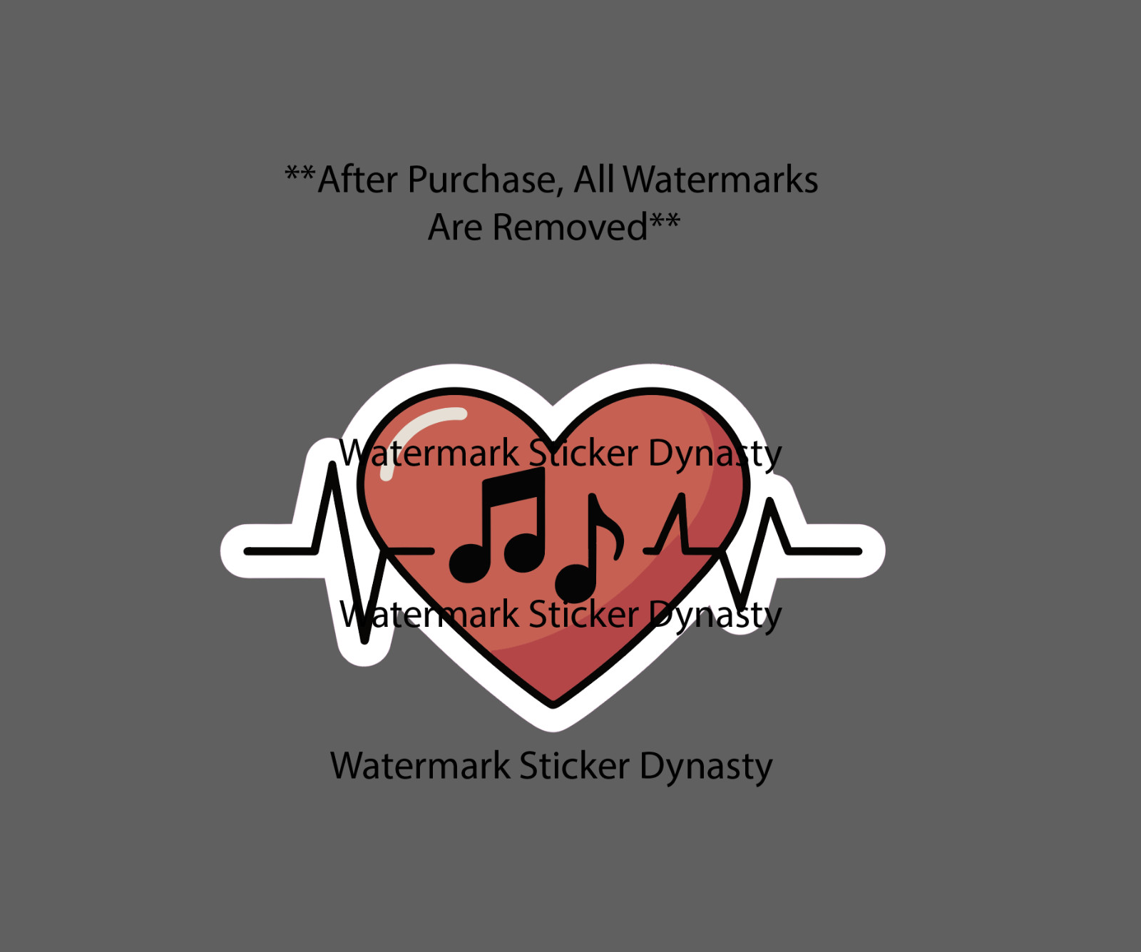 Music Heartbeat Sticker Waterproof Decal Love Band Song Instrument Life Gift NEW