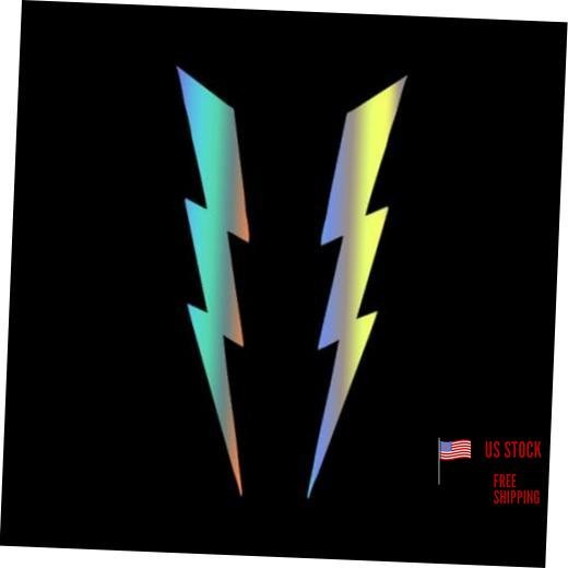 1 Pair Lightning Bolt Decal Vinyl Sticker – 1.57"x7.87", Auto Holographic