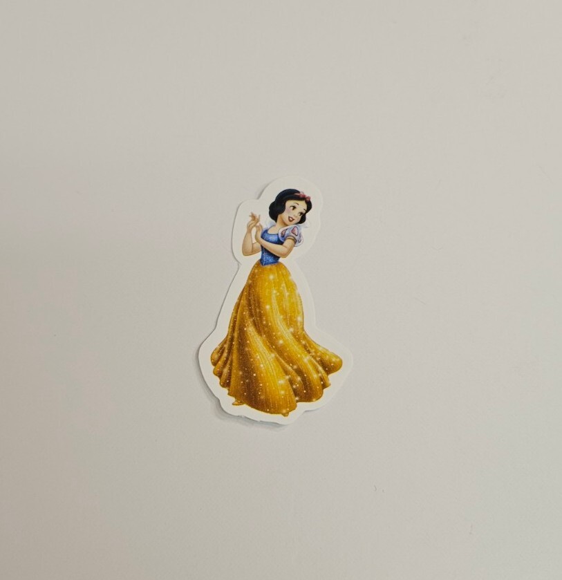 Snow White In Gold Skirt Laptop Sticker / Classic Disney Character Decal