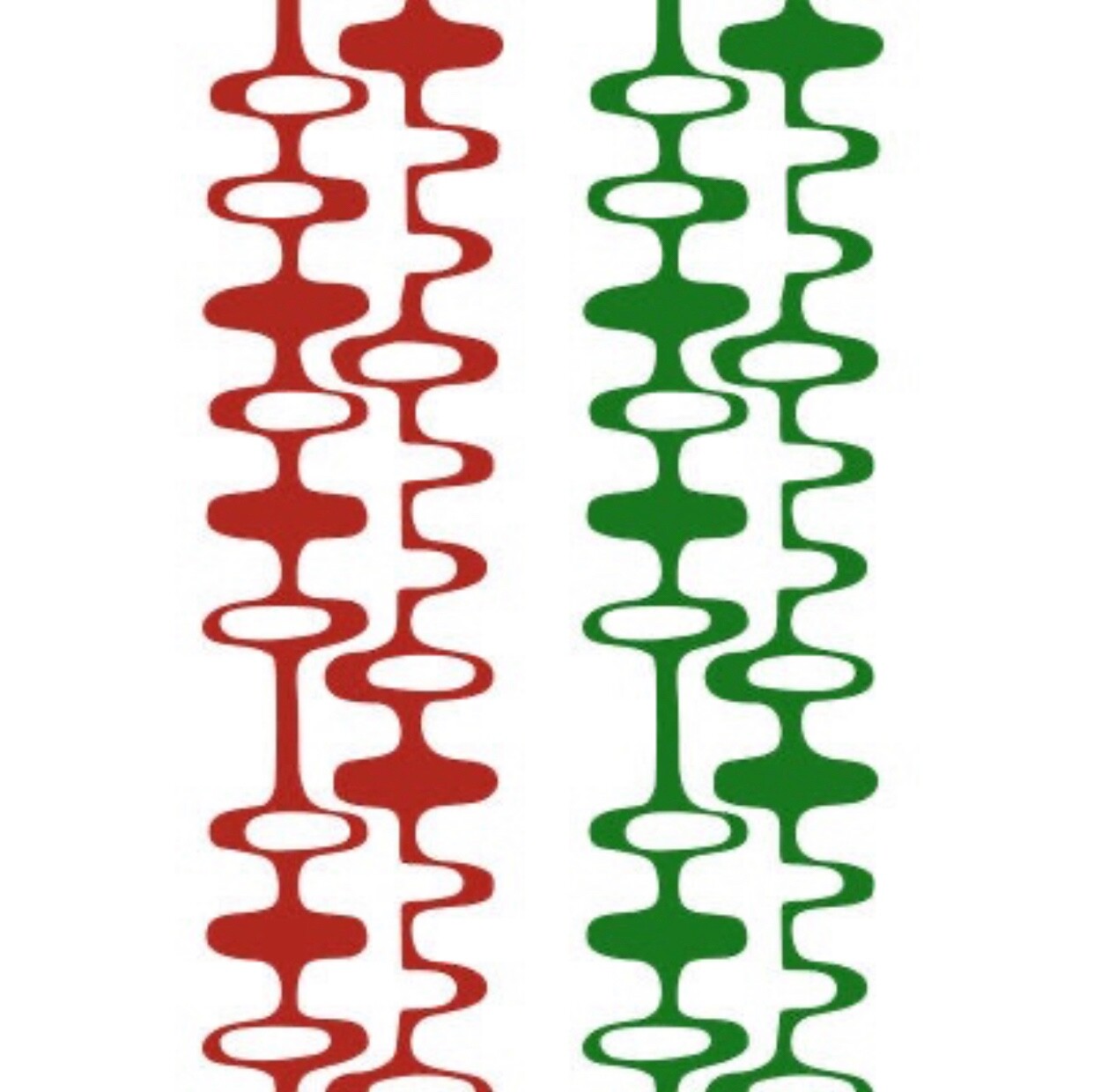 Vintage midcentury modern wall decal chain pattern