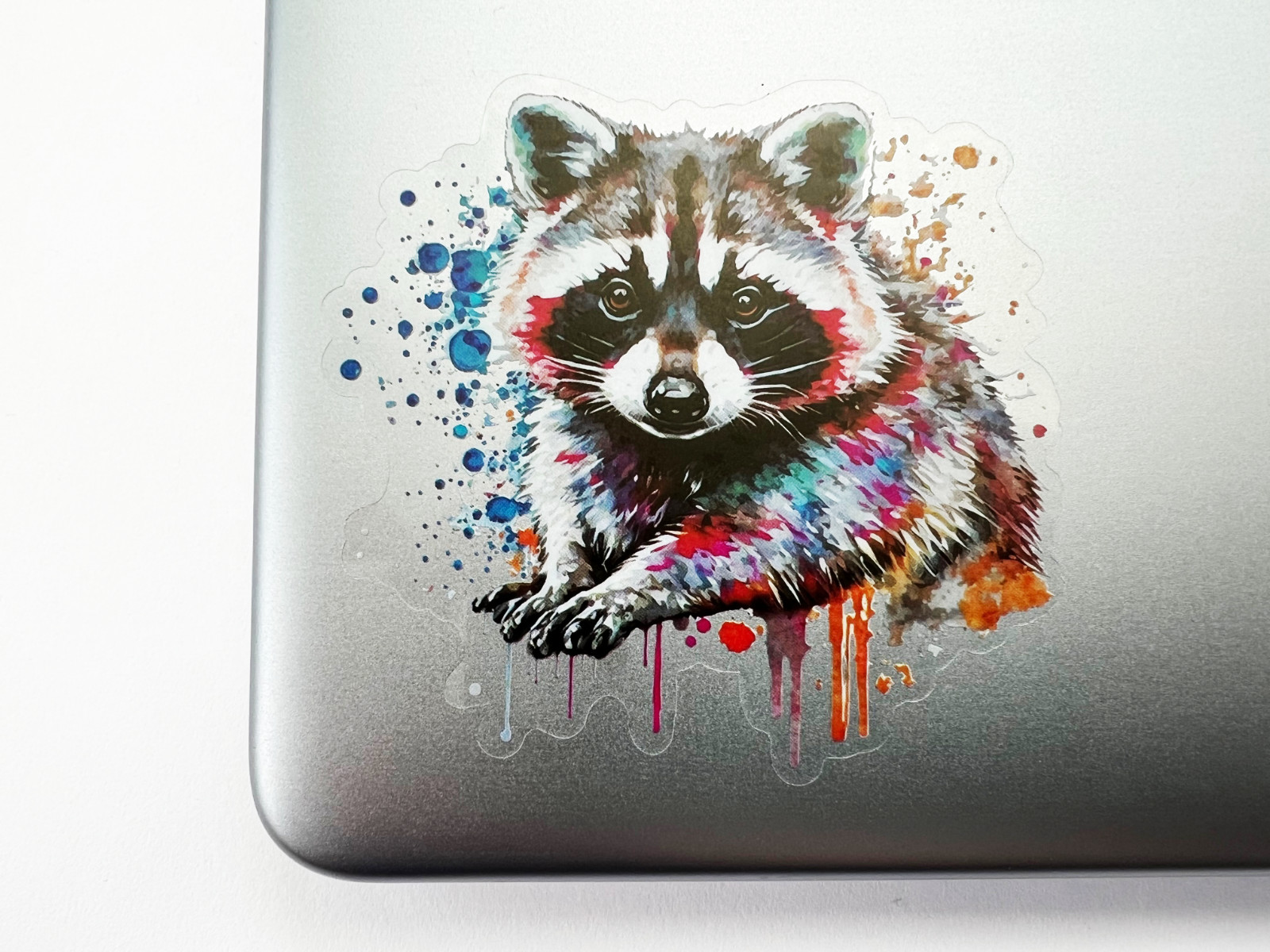 Colorful Raccoon 3 Inch Transparent Sticker Cute Trash Panda Decal