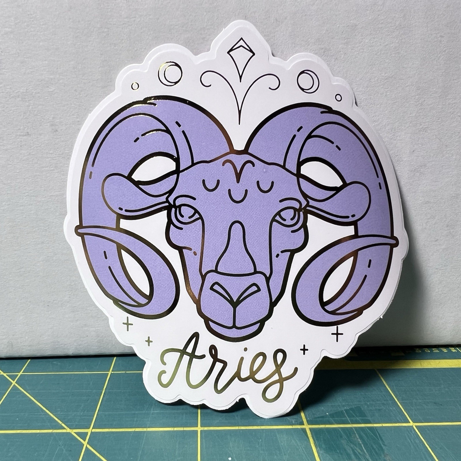 Aries Vinyl Diecut Sticker UV Fade Resistant Dishwasher Safe 3.5” X 3.5”