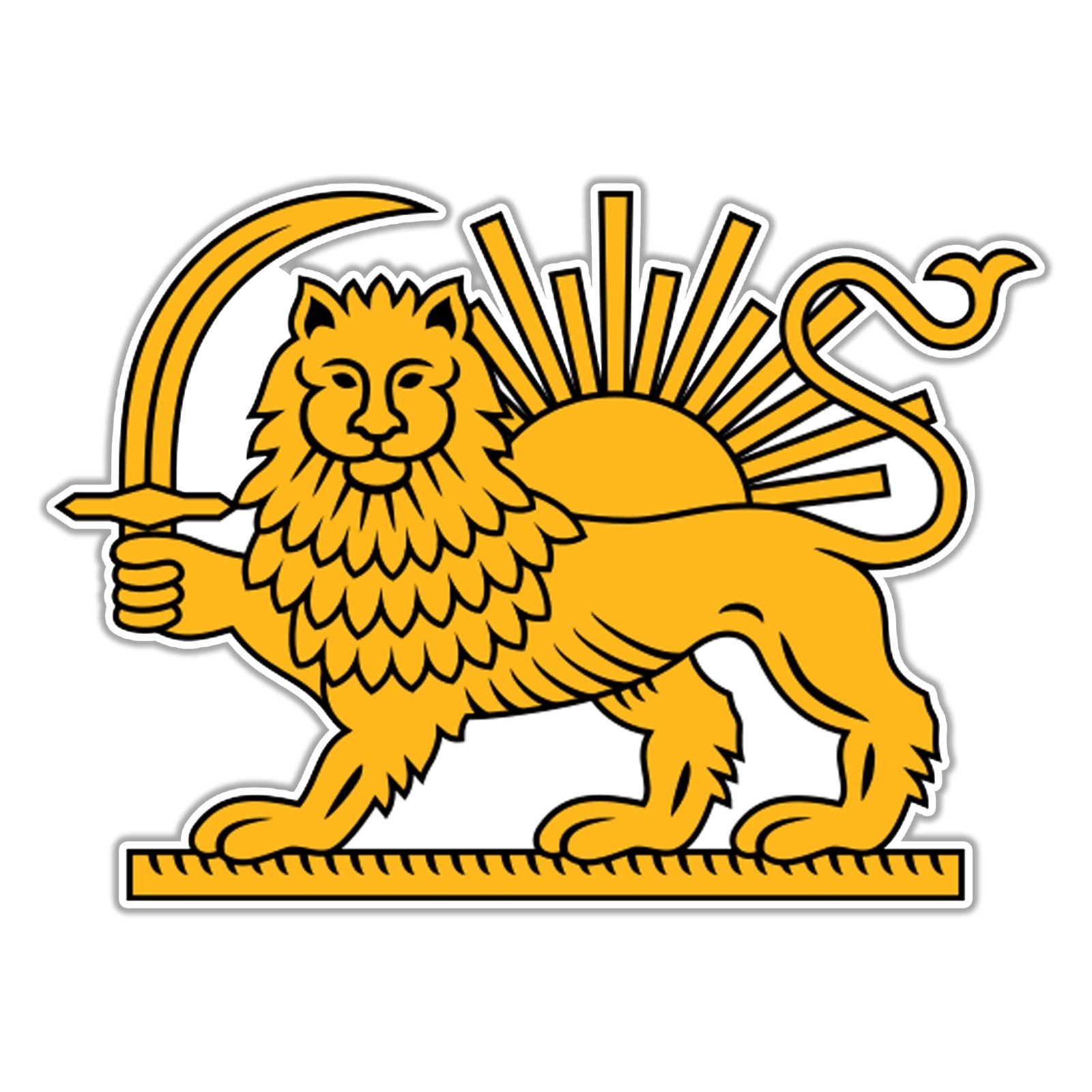 Gold Lion on Iran Flag Sticker – Patriotic Iranian Decal Vinyl Persian Stickers