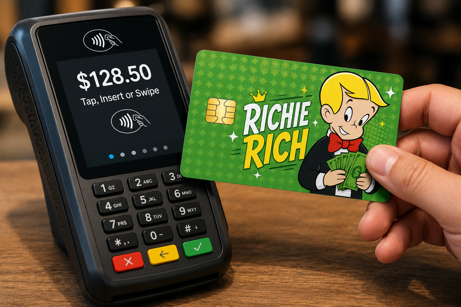 Richie Rich Retro Cartoon Credit Card Skin Vintage TV Animation Debit Vinyl