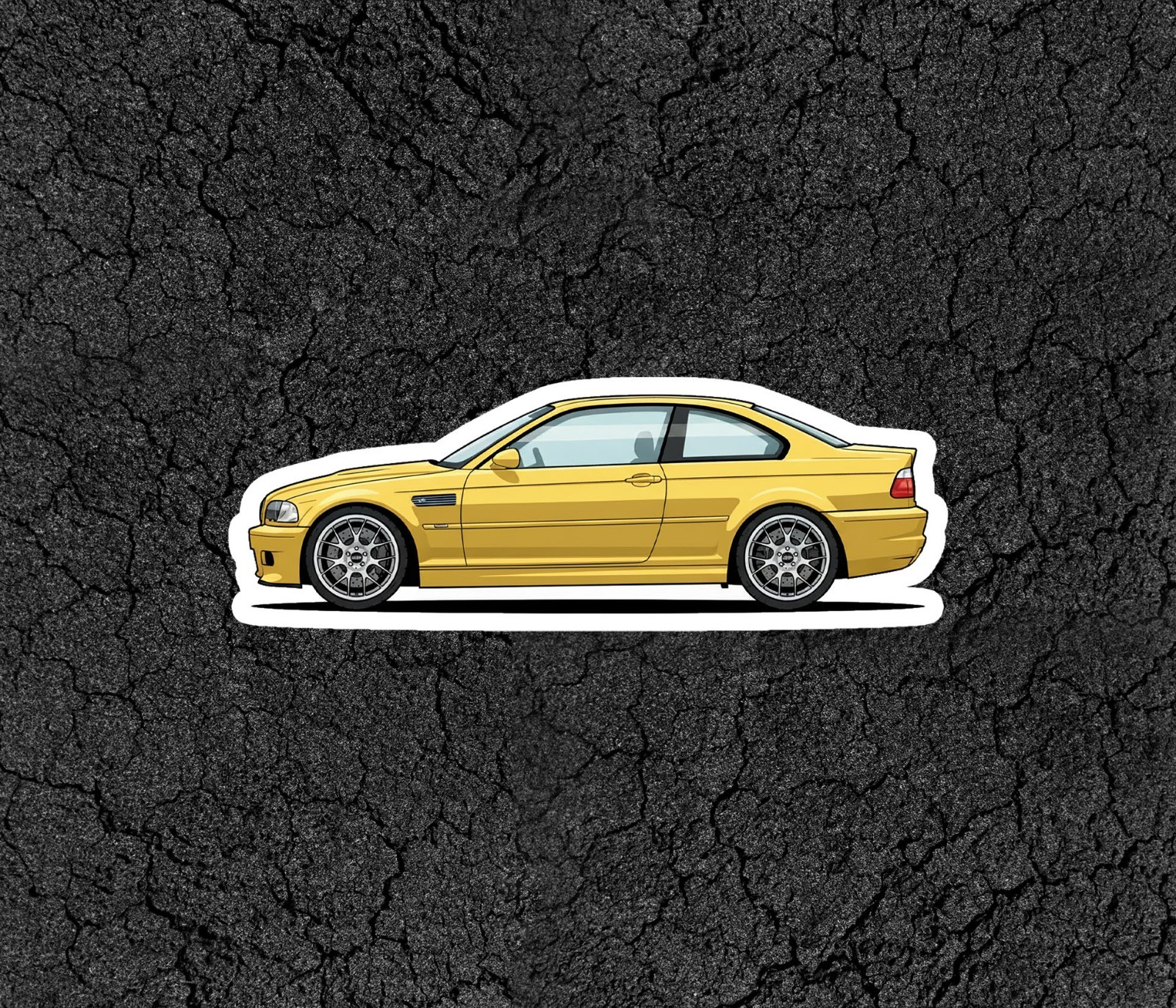 BMW M3 E46 Car Profile Sticker for Laptop, Phone Case, Book, Window, Kids etc.