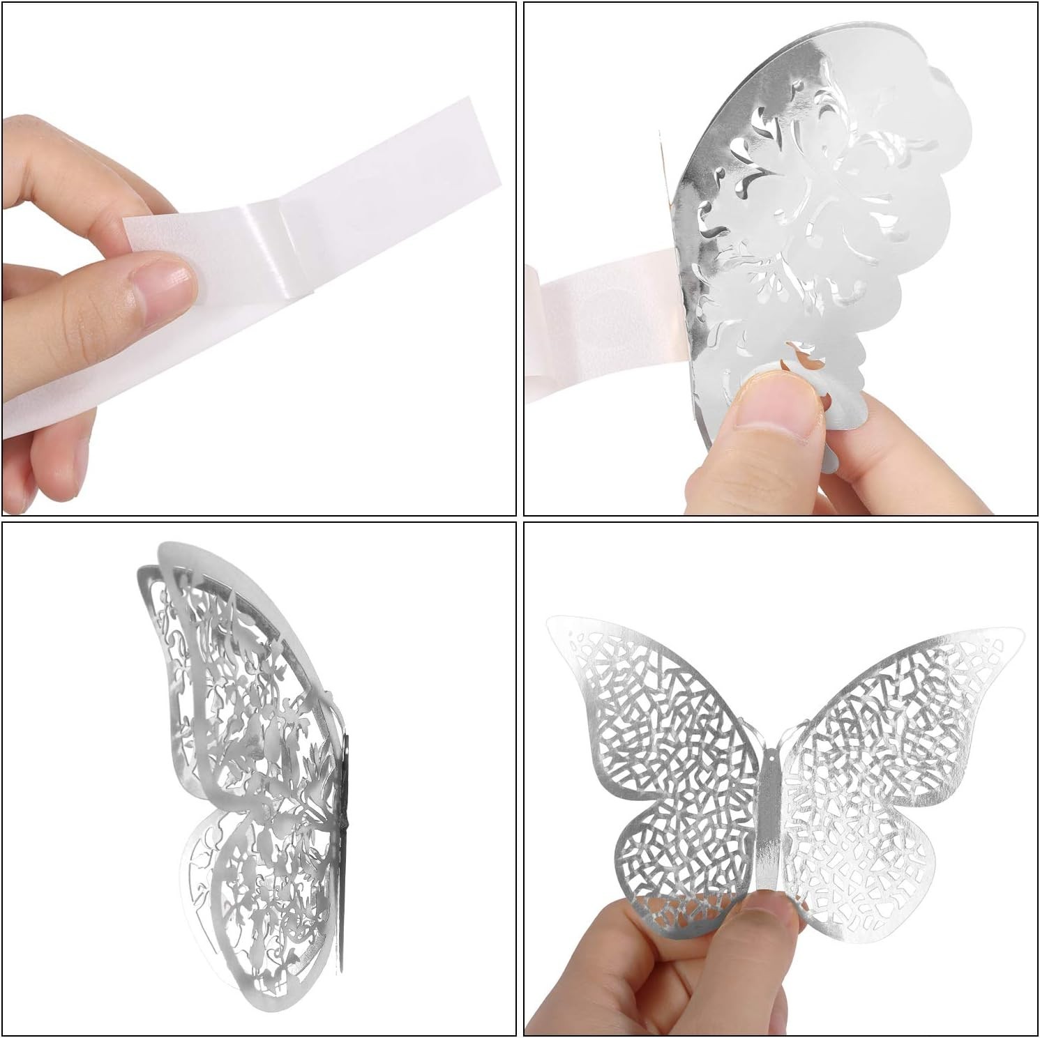 Stunning Silver 3D Butterfly Wall Decals – 72 Decorative Pieces for All Spaces