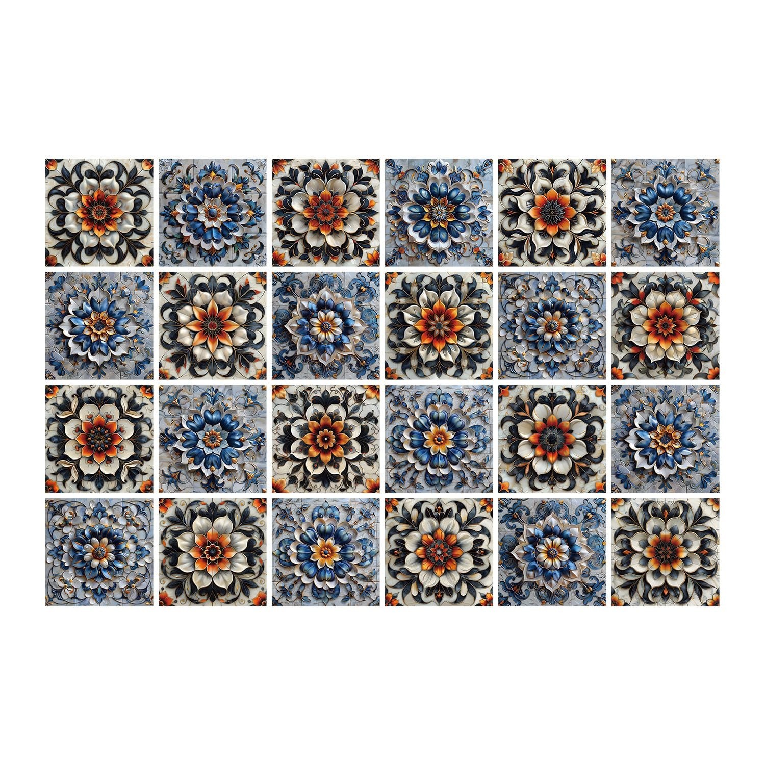 Peel and Stick Tile Decals 6×6 – Waterproof Floral Backsplash for Kitchen & Bath