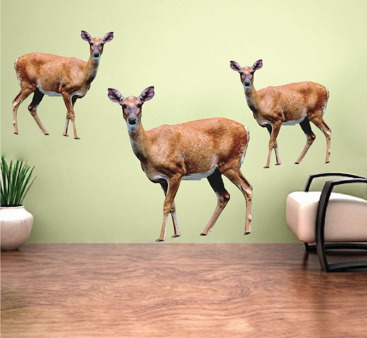 Deer Doe Wall Decal Mural Female Hunting Wild Animals Removable Wall Art, a15
