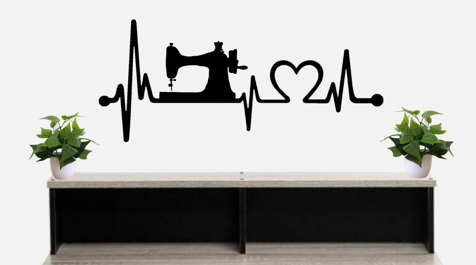 Sewing Machine Heartbeat Lifeline Room Wall Decal Sticker BG501 Love To Sew Art