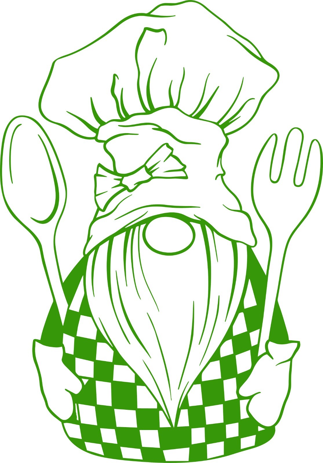 Gnome for the Kitchen 5" h X 3.5" w in your choice of color