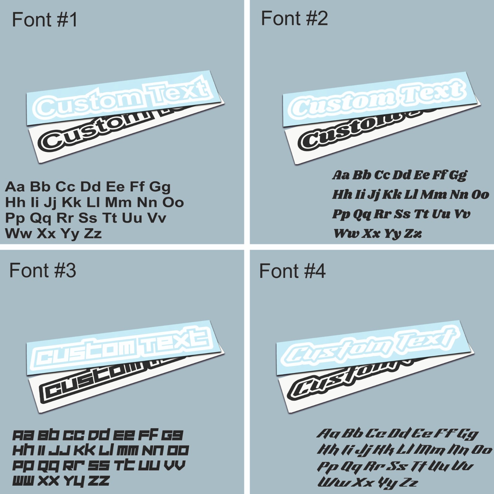2x Outlined Stickers Name Car Bike Window Custom Personalised Vinyl Decals
