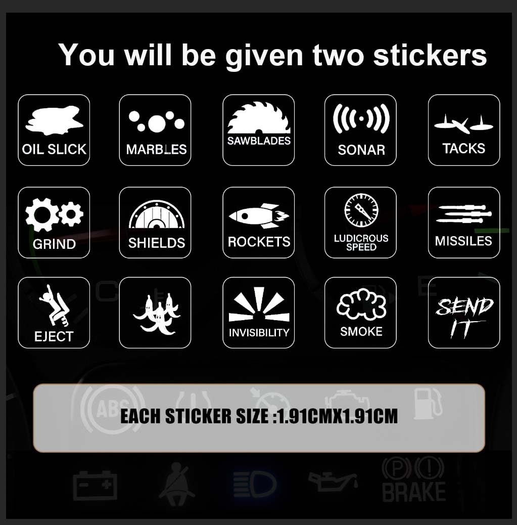 2Pcs Novelty Stickers for Car or Truck, Transparent Vinyl, Modern Style, Wate…