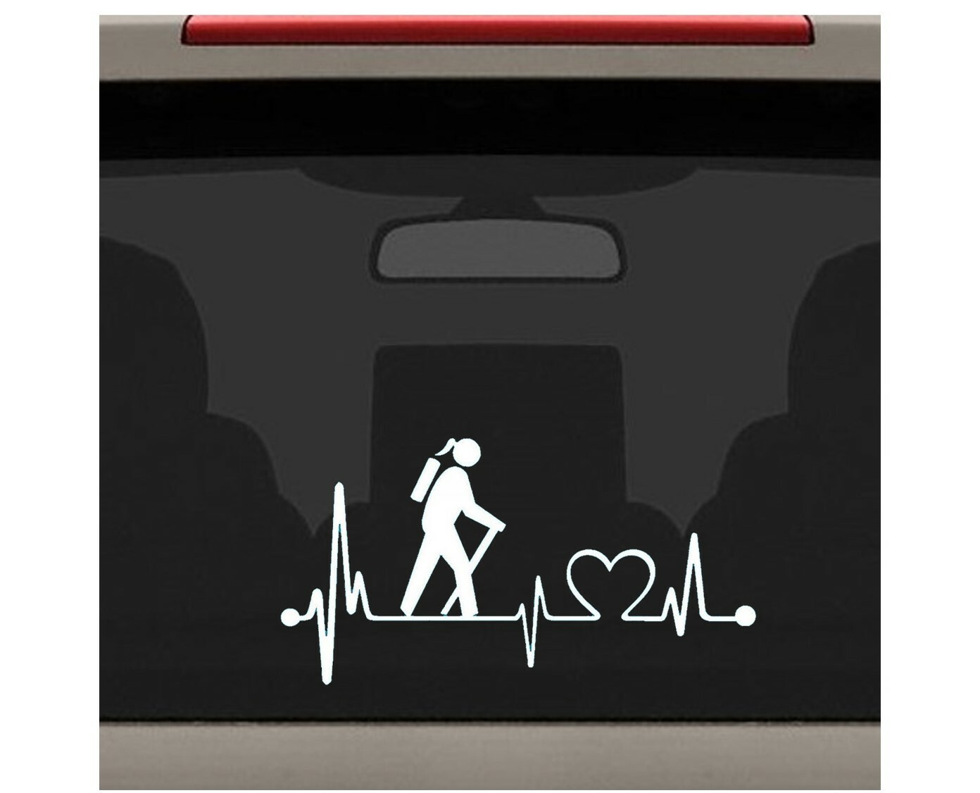 Hiking Girl Heartbeat Decal Sticker Lifeline Hiking Camping Backpack Tent K1012