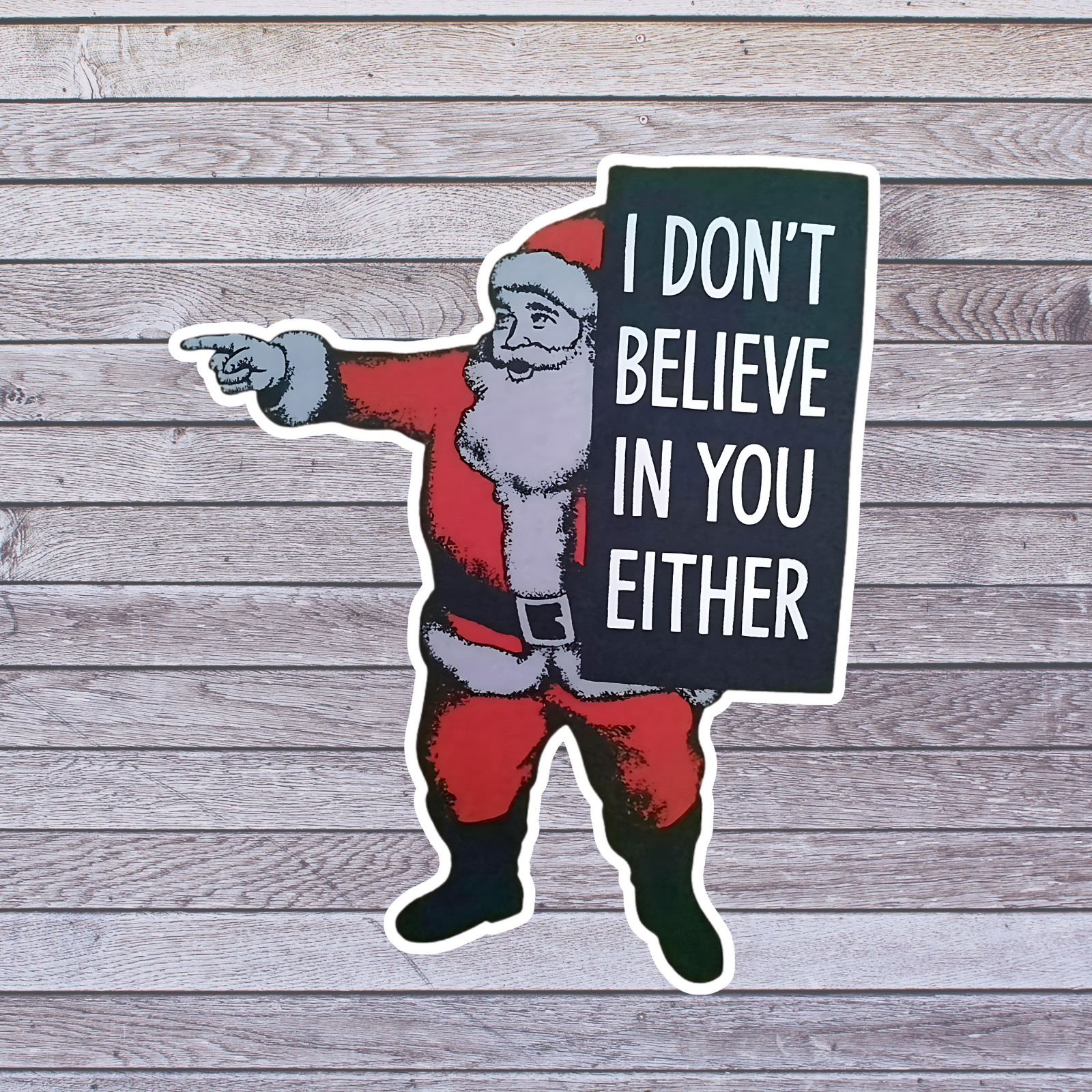 Christmas Sticker Vinyl Decal Sarcastic Santa Funny Rude Holiday Humor