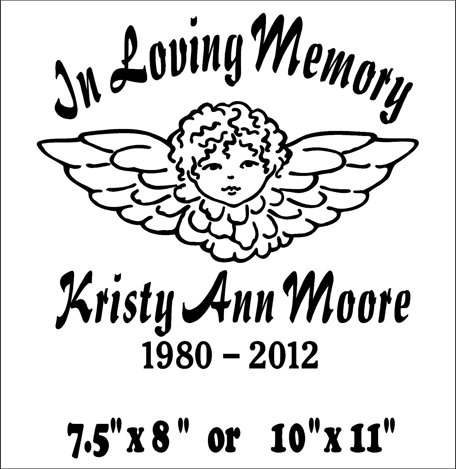 Angel Cherub In Loving Memory Decal Car Window Vinyl Sticker Personalized
