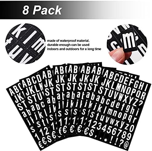 8 Sheets Mailbox Numbers Sticker, Self-Adhesive Vinyl Letters Numbers Kit for Ma