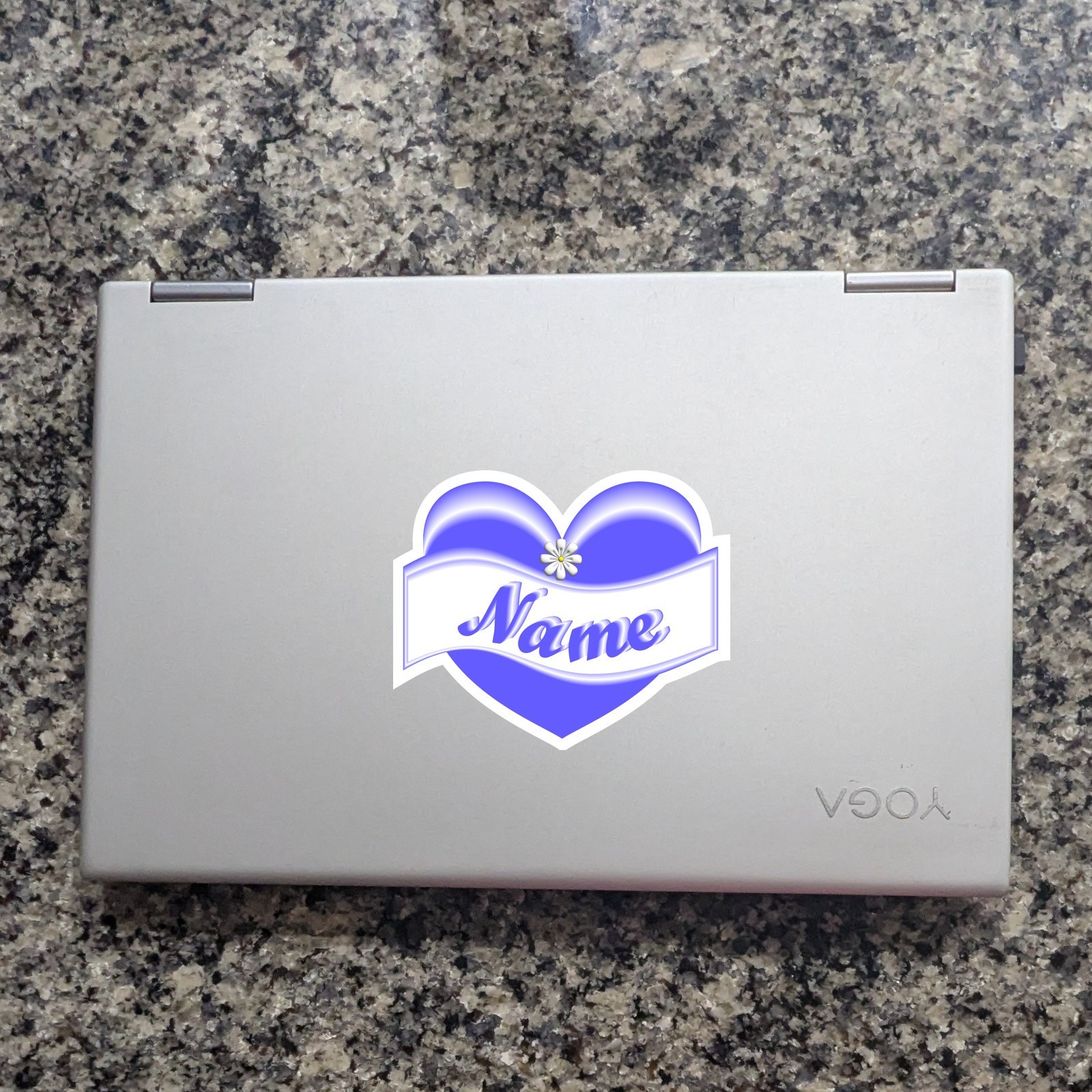 Personalized Name Heart Vinyl Sticker Custom Name Decal Laptop Car Water Bottle