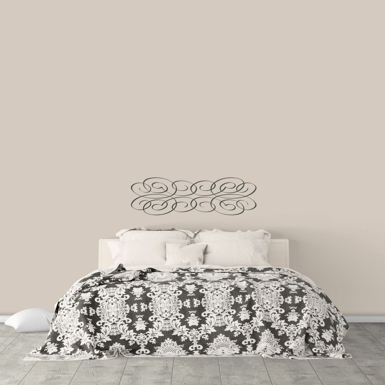 Swirl Headboard Wall Decal – Bedroom, Shapes, Swirls, Headboard, Sticker, Decal