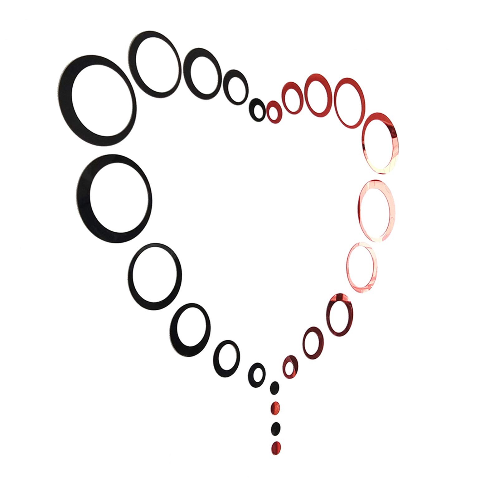 Aqrichfox 24Pcs Acrylic Circle Mirror Wall Stickers Diy Decals Modern
