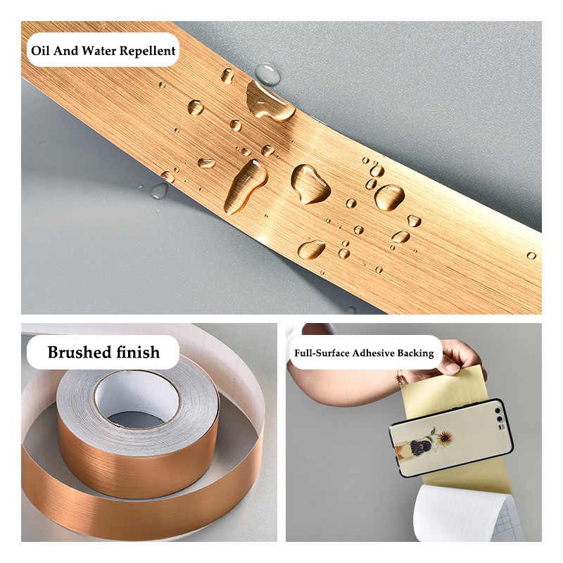 Car Sticker Car Metal Brushed Steel Matte Tape Wrap Sticker Gold/Silver 10~150mm