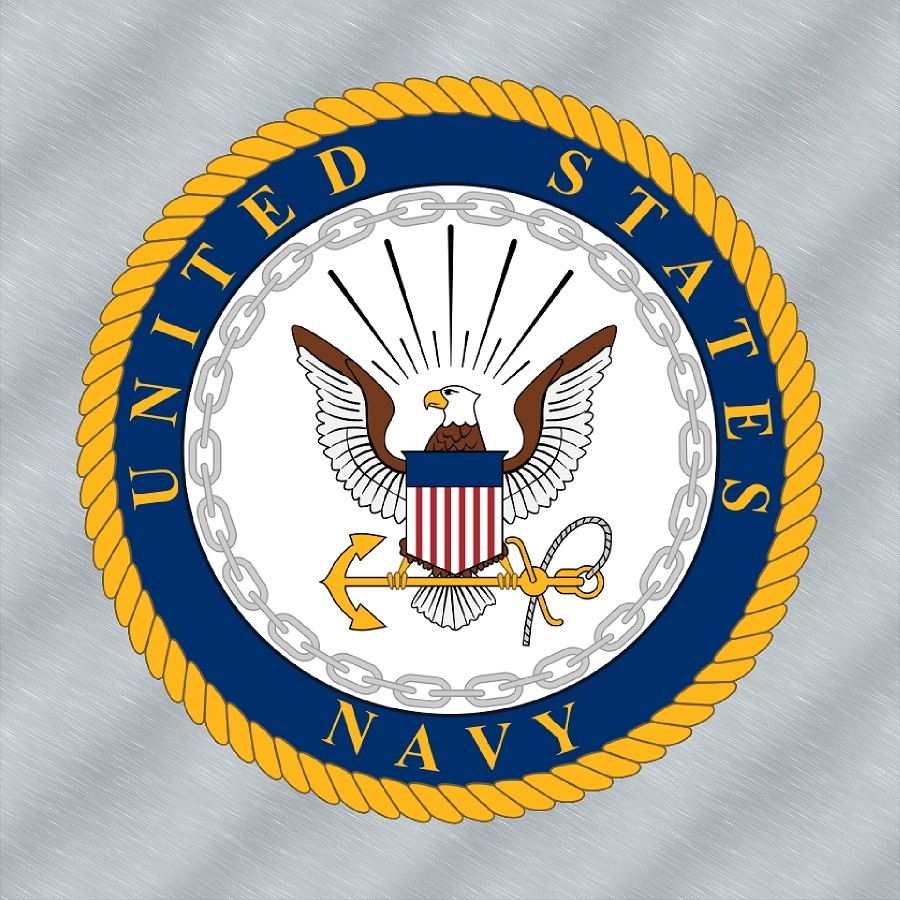 United States Navy Emblem in Blue Gold and White Laminated Sticker Choose Size
