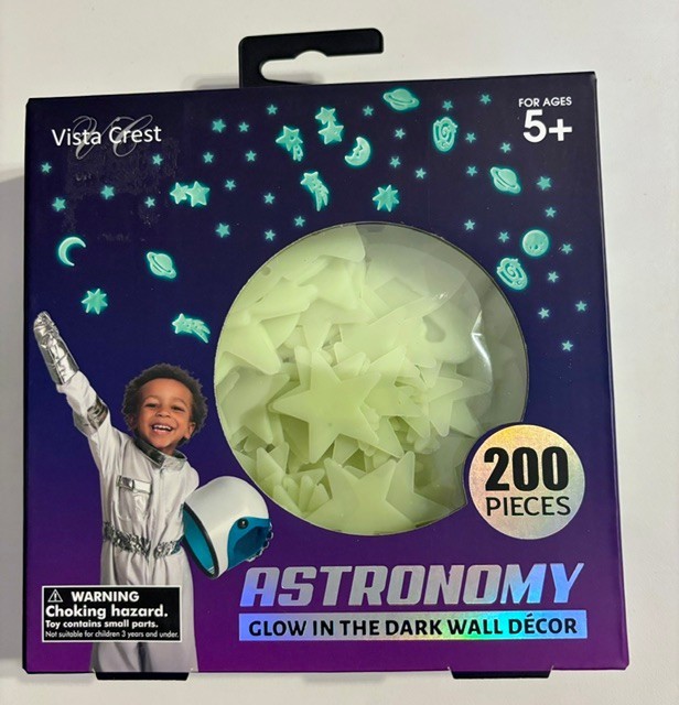 Astronomy Glow in the Dark Ceiling Wall Decor 200 pieces for kids bedroom age 5+