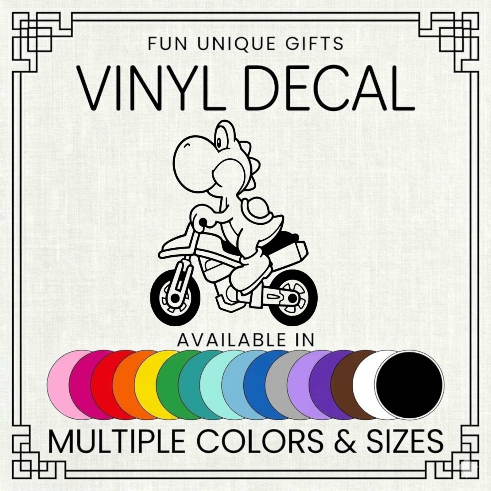 Yoshi Mario Kart Vinyl Decal Sticker -Multiple Colors & Sizes- SHIPS FREE!
