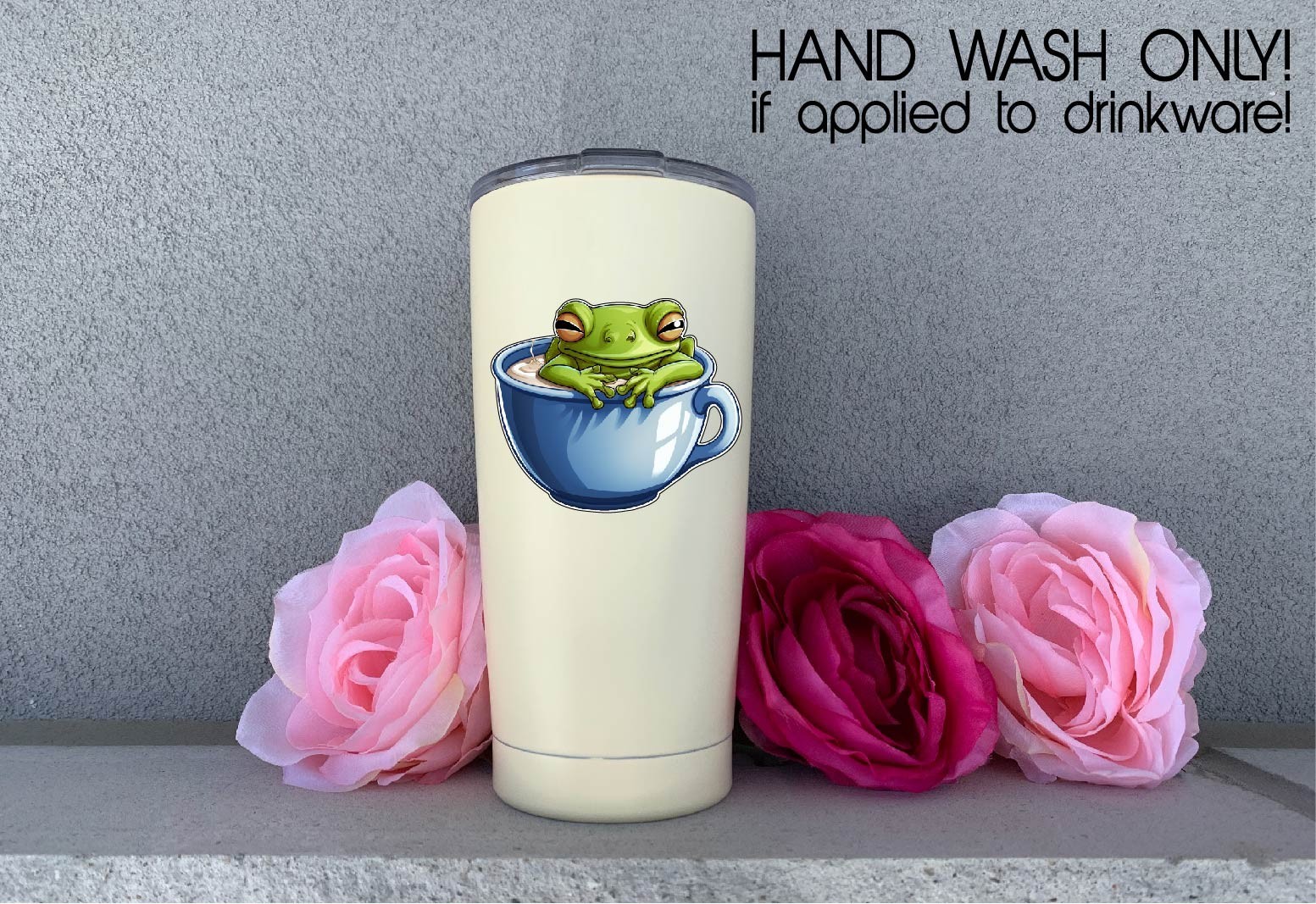 Frog in Coffee Cup Decal Sticker Caffeine First Tree Bull Toad Amphibian Love