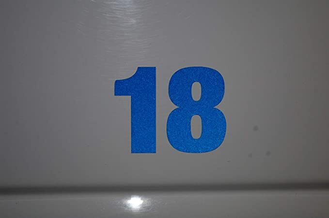 0-9 Reflective Numbers Blue Sticker Vinyl Decals CHOOSE 1" – 12" Set Of 40 (RV2)