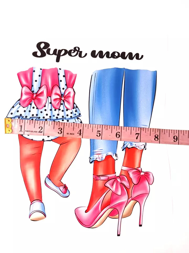 Supper Mom Sublimations Iron Stickers For T-shirt Hoodies Jackets (3 Pack)