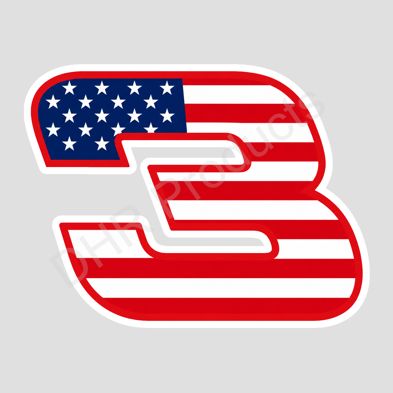 Dale Earnhardt Number 3 Logo American Flag Vinyl Sticker/Decal NASCAR 07