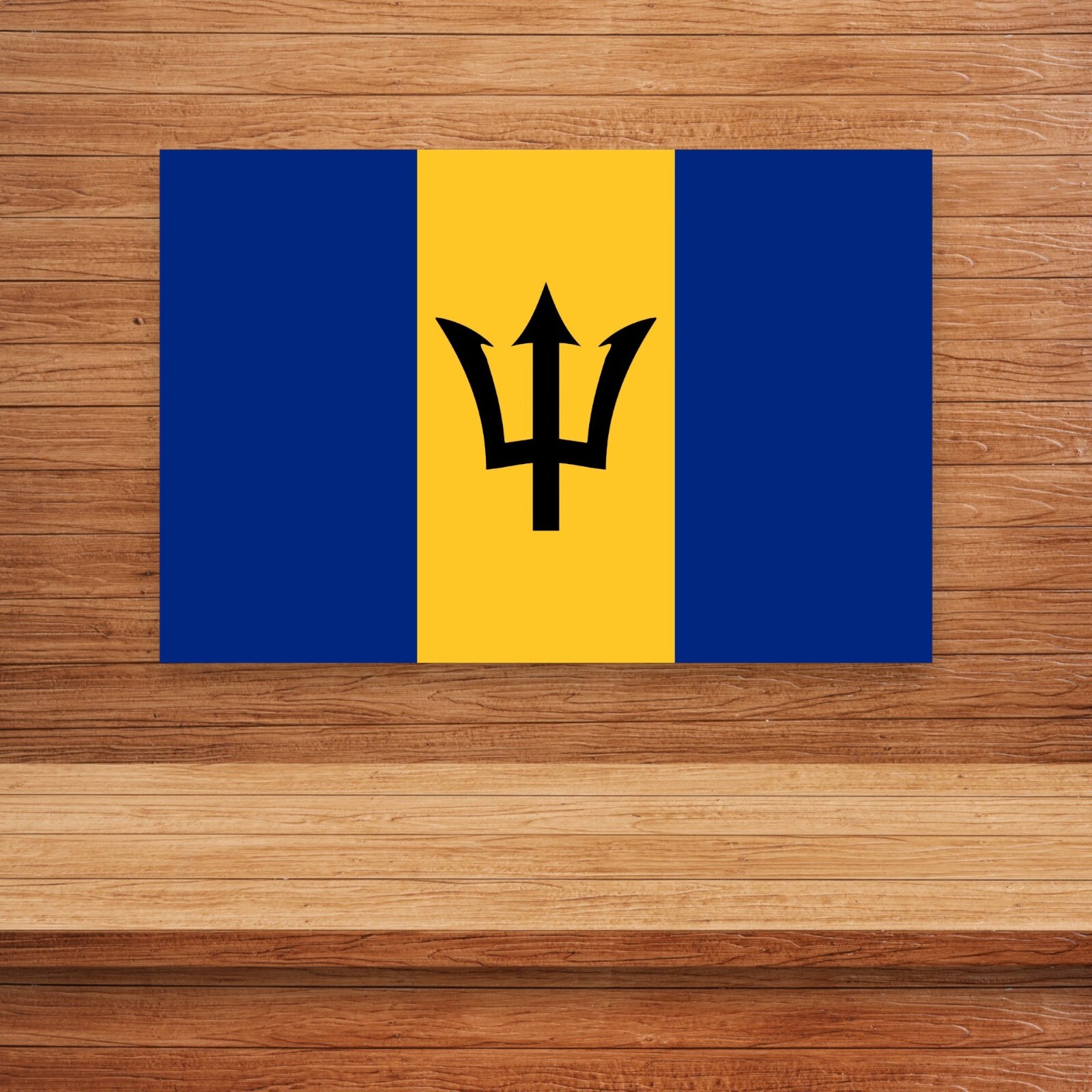 STICKER FLAG OF BARBADOS 4IN