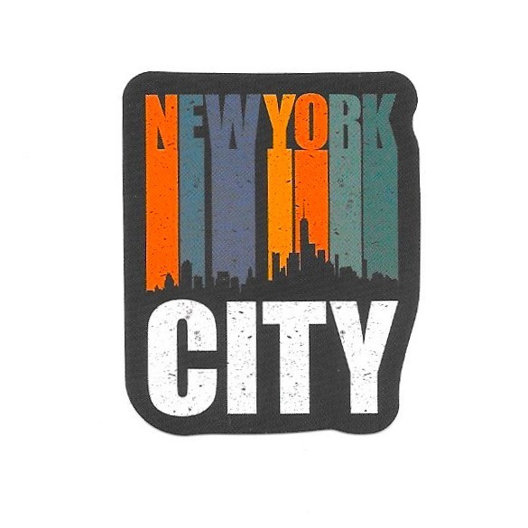 New York City Vinyl Sticker Retro Skyline Travel Souvenir NYC Laptop Die Cut