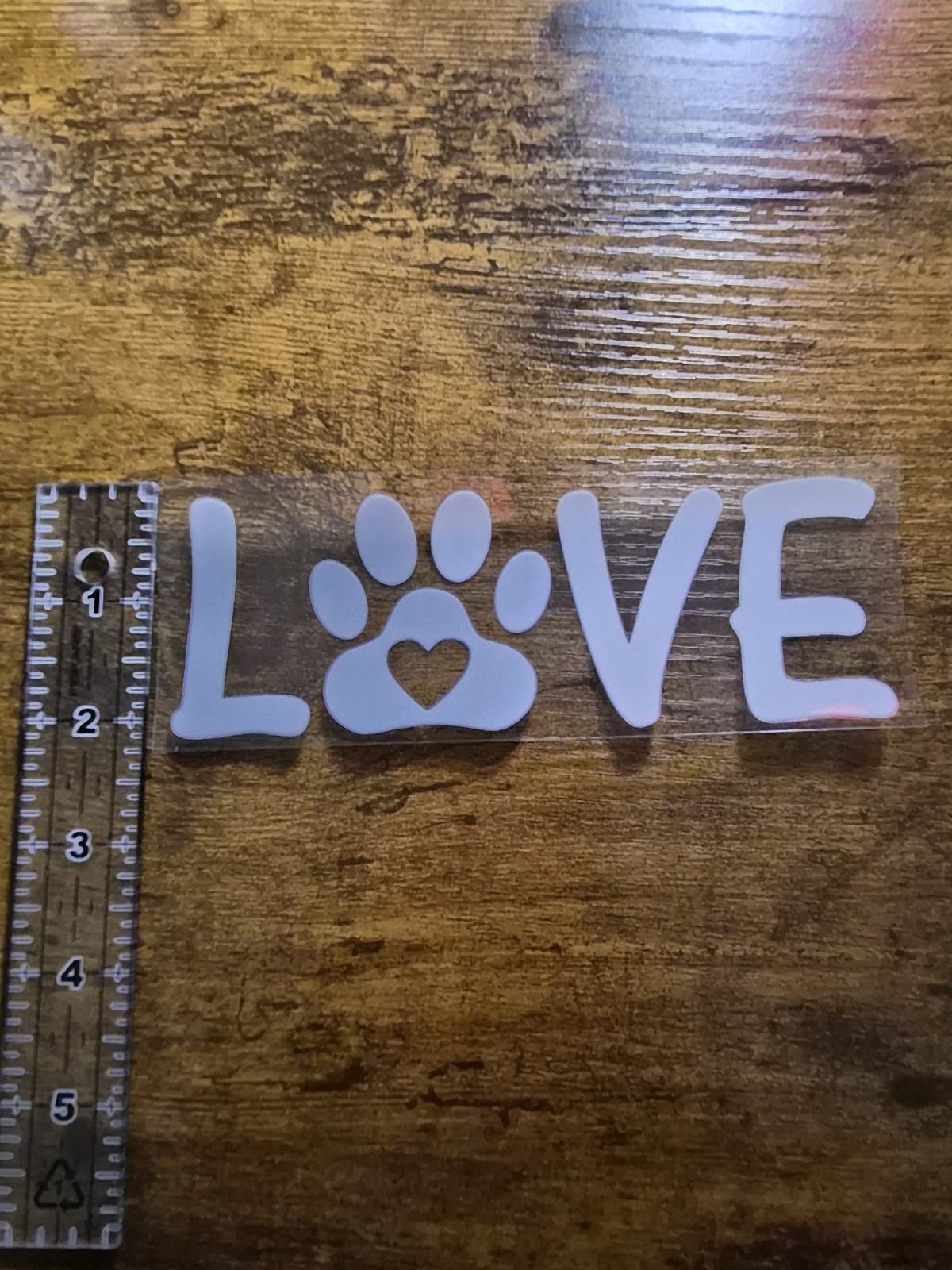 LOVE PAW 5 IN. WIDE High Quality UV DTF Decal Sticker waterproof USA NOT VINYL