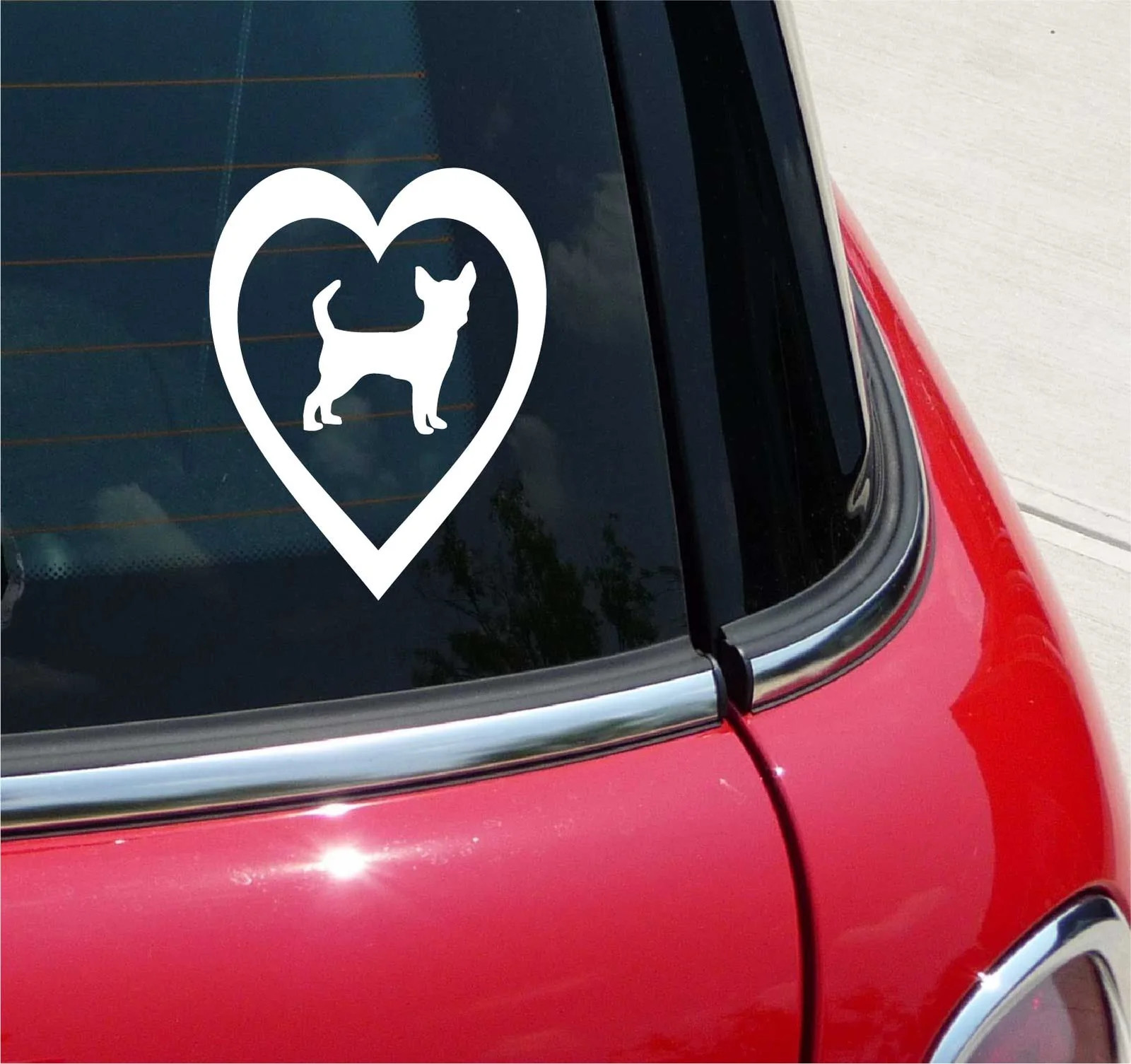 CHIHUAHUA IN HEART LOVE MY DOG FUNNY CUTE GRAPHIC DECAL STICKER DECOR