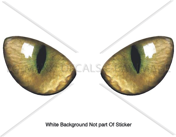 Pair Of Cat Eyes Car Truck Window Glass Wall Boat Unique Printed Vinyl Sticker