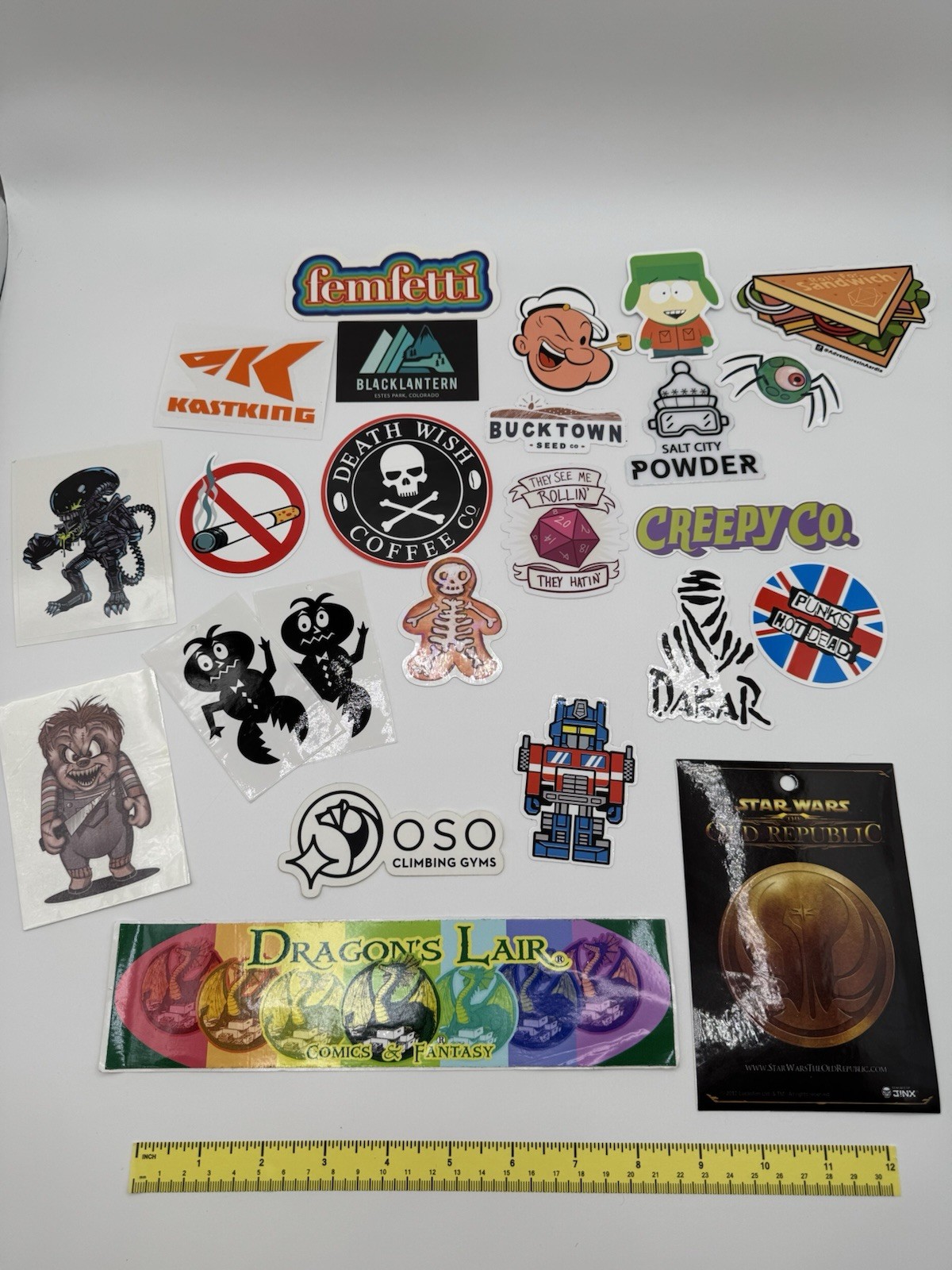 Dragons Lair & Other Random Stickers Decals For Tumblers Laptop Lot Of 24